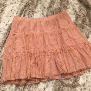 Pink lace skirt